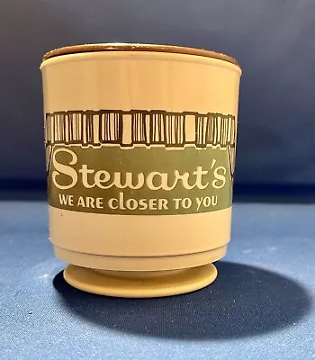 Stewarts Travel Coffee Mug Excellent Condition W Dash Mount Base! Ivory Brown☕️✨ • $3.99