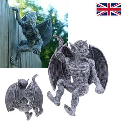 Home Wall Art Hanging Resin Gargoyle Garden Adornment Ornaments Outdoor Decor UK • £9.23