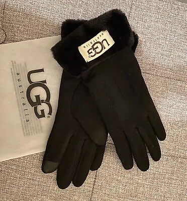 UGG Touch Screen Faux Suede Gloves Fleece Lined • £11.75