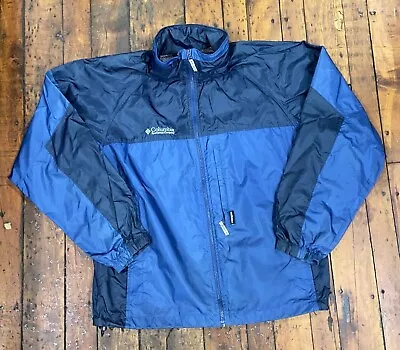 Columbia Packable Windbreaker Jacket Men’s Medium Blue Full Zip • $39.99