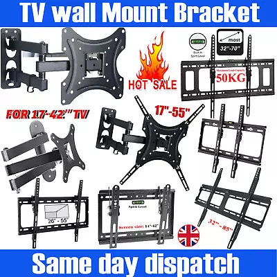 Tilt/swivel Slim/flat Tv Wall Bracket Mount For 10 -70  Inch 3d Lcd Led Plasma • £11.47
