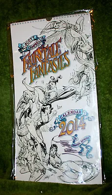 J Scott Campbell IDW FAIRY TALE FANTASIES 2014 1:5 B/W SKETCH VARIANT CALENDAR! • $59.99