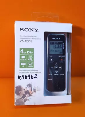 Sony ICD-PX470 Digital Voice Recorder With USB + 4GB Int Memory *NEW Open Box* • $40