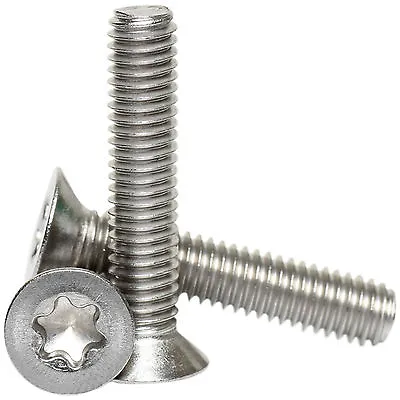 M3 / 3mm A2 STAINLESS STEEL TORX COUNTERSUNK MACHINE SCREWS SIX LOBE DRIVE TX10 • £1.12