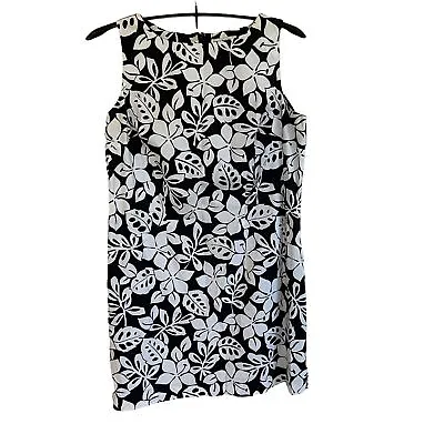 Amanda Smith Woman Dress Floral Black & White Cotton Spandex Blend 16W Office • $18.69