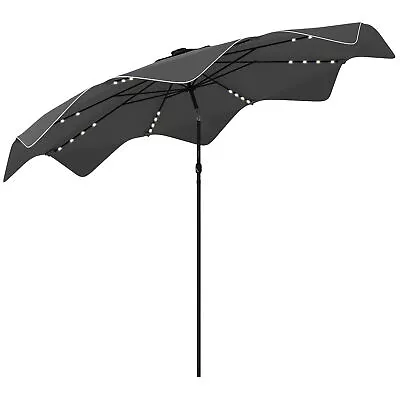 Outsunny Garden Parasol Umbrella With LED Lights And Tilt Table Umbrella • £65.99