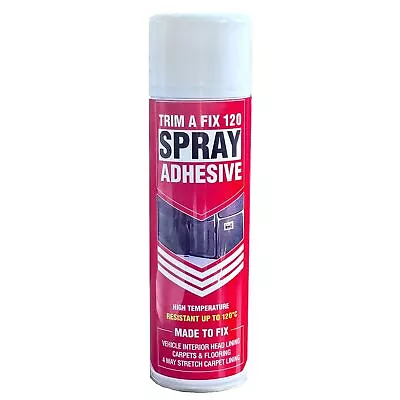 TRIM FIX Heavy Duty High Temperature Adhesive Spray 500ml For Carpet & Fabric • £6.75