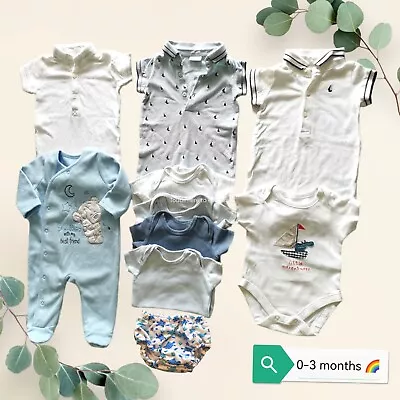 Baby Boy 0-3 Months Summer Clothes Bundle Vest Set Newborn-GREAT Condition🌈  • £12