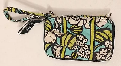 Vera Bradley Island Blooms Wallet Teal Lime White Black 6  X 3.5  • $7.49