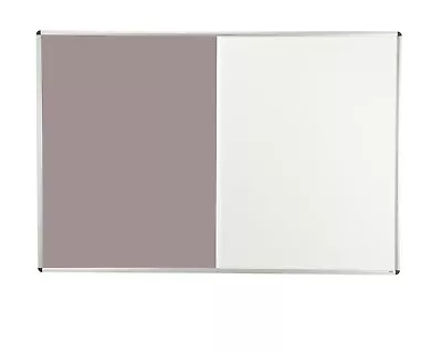 Adboards Combination Grey Felt & Magnetic Aluminium Frame Pin Board 90cm X 60cm • £19.48