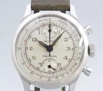 Olympic Chronograph Cal. Venus 170 Manual Winding 44mm Stainless 1950 Men Watch • $3500