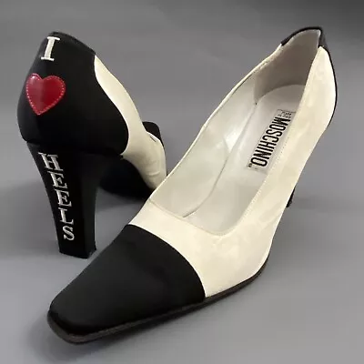 MOSCHINO  I Love Heels  Pumps Heels Womens Shoes Vintage 7.5 / 37.5 Italy • $120