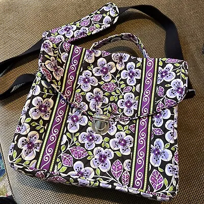 Vera Bradley Purple Plum Petals Attache Briefcase Laptop Messenger Bag • $25