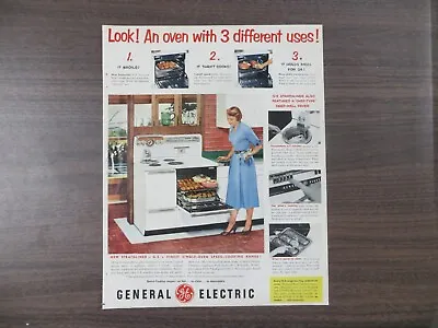 Vintage Magazine AD General Electric Single Oven Cooking Range Full Page Color • $4.99