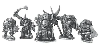 Giant Orc Command X5 28mm Unpainted Metal Wargames Warhammer • £17.40