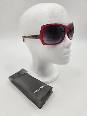 Halston RED & TORTOISE Oversized Sunglasses Eyewear H419 CH VINTAGE Y2K • $54.99