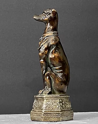 Vintage Heavy Bronze Look Regal Dog Statue Greyhound Whippet Decor Accessories • $25