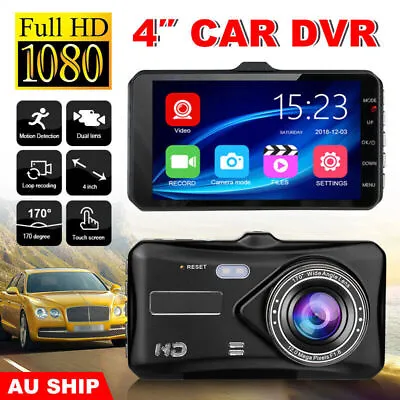 $49.99 • Buy 4  Car Dash Camera Touch Night Vision Video DVR Recorder Front And Rear Dual Cam