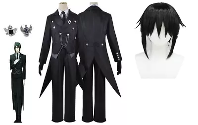 Anime Black Butler Kuroshitsuji Sebastian Michaelis Tuxedo Cosplay Costume Suit • $59.99
