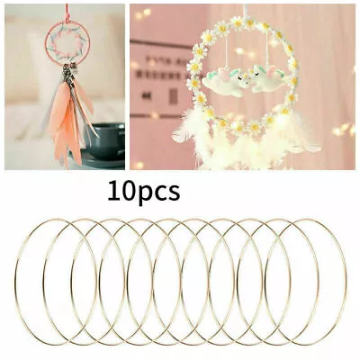 10x 15cm Gold Dream Catcher Dreamcatcher Rings Hoops Ring Macrame Craft Hoop • £6.89