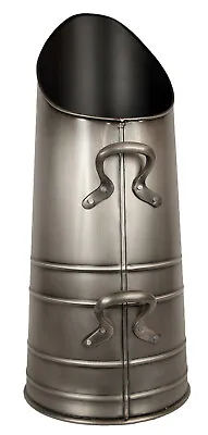 55cm Heavy Duty Hod Coal Scuttle Pewter/black/brass Fireplace Accessory • £49.95