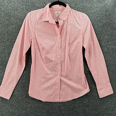 J. Crew Haberdashery Shirt Womens Size XXS Pink Striped Button Up Long Sleeves • $18.85