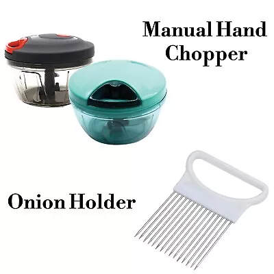 Manual Food Chopper Pull Cord Pulling Vegetable Slicer Hand Blender Kitchen450ml • £6.99