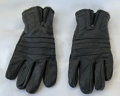 Men's Leather Gloves Black With Zipper Size S/M • $6