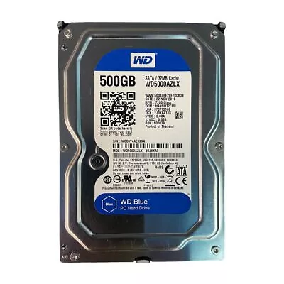 WD Blue 500GB 3.5  Inch SATA HDD Desktop Hard Disk Drive Used WD5000AZLX • $15.99