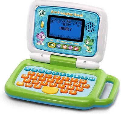 LeapFrog 2 In 1 LeapTop Touch Laptop Green Learning Tablet For Kids With...  • £45.34