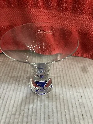 VINTAGE Ciroc Martini Cocktail Glass W/Blue Bubble Base | Etched Logo. DWK • $13.85