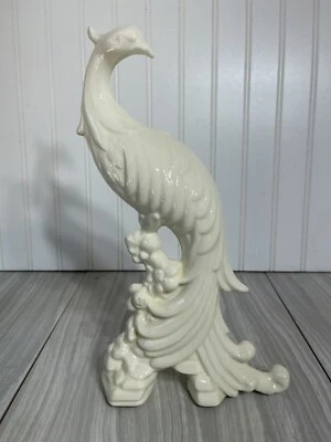 Vintage Pereiras Pottery 12.5” Ceramic Peacock Figurine   • $25.99