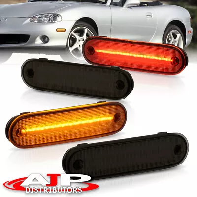 Smoked Front & Rear JDM LED Side Markers Lights Lamps For 1990-2005 Mazda Miata • $29.99