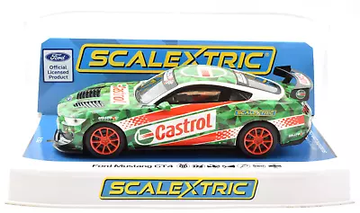 Scalextric  Castrol  Ford Mustang GT4 - Drift Car W/ Lights 1/32 Slot Car C4327 • $44.99