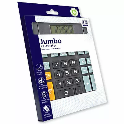 £4.99 • Buy 8 Digit Display Jumbo Calculator Stationary Home School Office Office Desk Shop