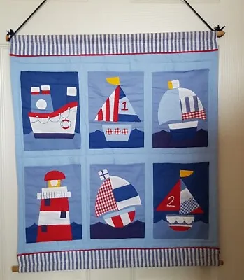 6 Pocket Wall Hanger Storage Nautical Fabric Organizer Kids Nursery Playroom  • £9.99
