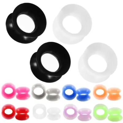 1 X Pair Of Thin Flexible Silicone Ear Tunnels Piercing Jewellery Plugs Gauges • $5.50