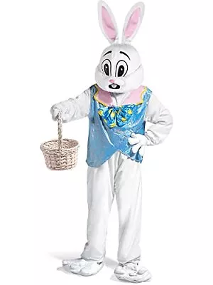 Easter Bunny Costume Adult Bunny Suit Outfit White Rabbit Costume For Men Wom... • $96.78