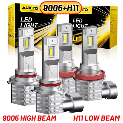 9005+H11 LED Headlight Combo 4 High Low Beam Bulbs Kit Super White Bright Lamps • $39.99