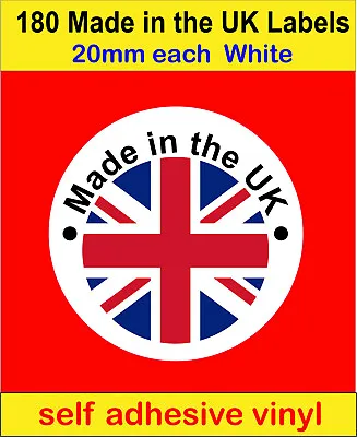 180 Made In The UK Union Jack Stickers Soap Candle Wax Melt Labels Vinyl Decals • £4.19