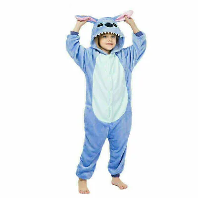 Kids Adult Blue Stitch Kigurumi Pajamas Homewear Cosplay Costume Birthday @2022 • $34.08