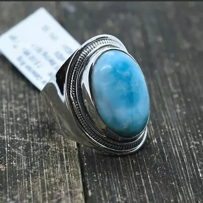 Larimar Gemstone 925 Sterling Silver Ring Mother's Day Jewelry All Size EM- 37 • $13.12