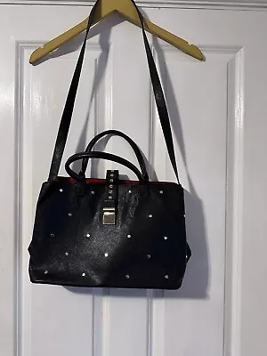 H&M Black Gold Stud Handbag Gorgeous Classy Fab • £18