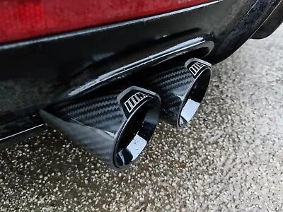 BMW Carbon Fiber Black Exhaust Tips For Twin Exit F Cars  1 2 3 4 5 Series • £99