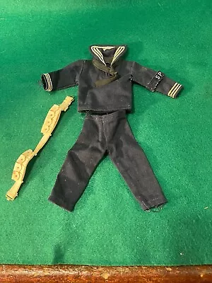 Vintage 1964 Hasbro GI Joe Action Sailor Shore Patrol Uniform Shirt Pants Belt • $24.94
