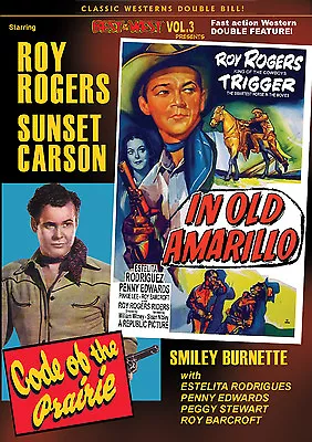 In Old Amarillo - Code Of Prairie - Roy Rogers Sunset Carson  Republic Dvd  • $14.95