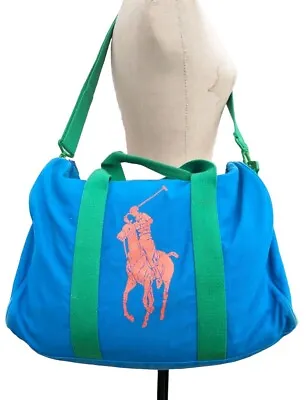 Vintage Ralph Lauren Bag Fragrances Duffle Turquoise Shoulder Holdall Sports  • £27