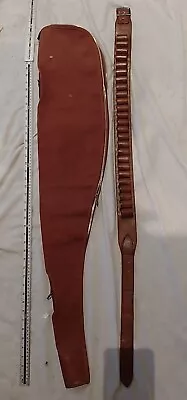 Brady Leather & Canvas Gun Slip 44  Long & Made In England Cartridge Belt. • £29.99
