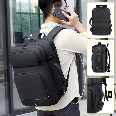 50L Hiking Backpack Expandable Backpacks Charging Port Bag Business Travel Bag • £23.99