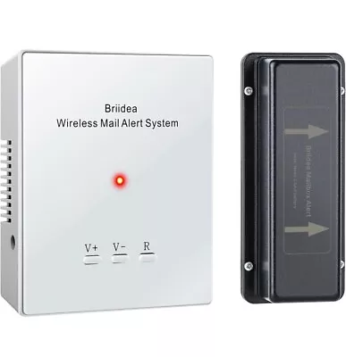 Mailbox Alarm Briidea 500ft Wireless Mailbox Alert With LED Light Flashing &📢 • $39